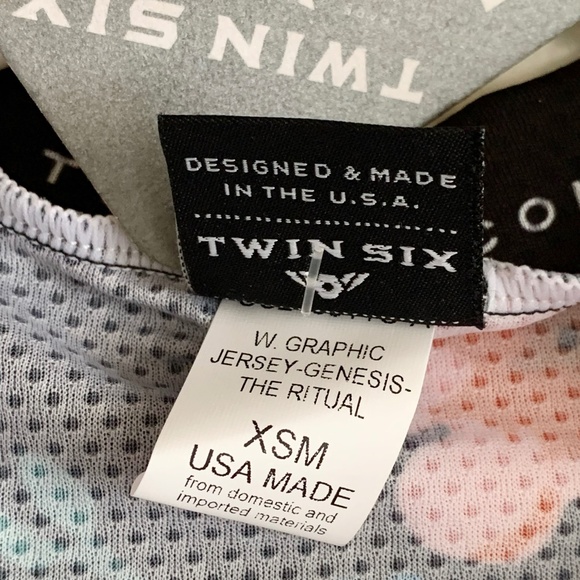 Twin Six women's cycling jerseys NWT, black multi-floral pattern, size XS - Picture 7 of 8